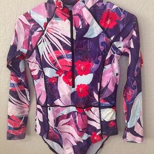 Floral Long Sleeve Swimsuit